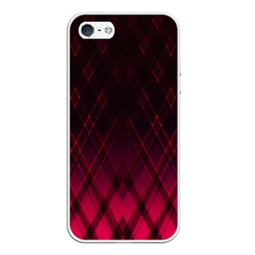 Чехол для iPhone 5/5S матовый с принтом Геометрический градиентный фон в Петрозаводске, Силикон | Область печати: задняя сторона чехла, без боковых панелей | абстрактный | вишневый | геометрический | градиентный | клетка | красный | модный | плед | современный