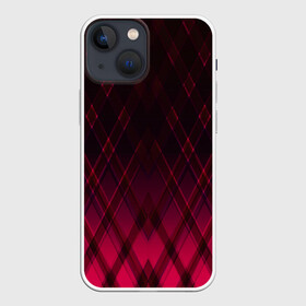 Чехол для iPhone 13 mini с принтом Геометрический градиентный фон в Петрозаводске,  |  | абстрактный | вишневый | геометрический | градиентный | клетка | красный | модный | плед | современный