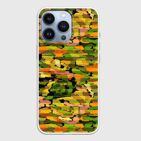 Чехол для iPhone 13 Pro с принтом Яркий осенний камуфляж в Петрозаводске,  |  | абстрактный | камуфляж | модный | молодежный | осень | полосатый | яркий осенний камуфляж
