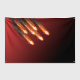 Флаг-баннер с принтом Падение комет в Петрозаводске, 100% полиэстер | размер 67 х 109 см, плотность ткани — 95 г/м2; по краям флага есть четыре люверса для крепления | asteroid | comet | астероид | комета