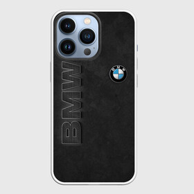 Чехол для iPhone 13 Pro с принтом BMW LOGO AND INSCRIPTION в Петрозаводске,  |  | bmw | авто | автомобиль | бмв | логотип | марка | машина | надпись | текстура