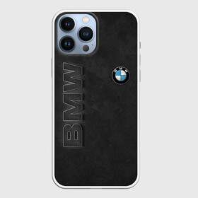 Чехол для iPhone 13 Pro Max с принтом BMW LOGO AND INSCRIPTION в Петрозаводске,  |  | bmw | авто | автомобиль | бмв | логотип | марка | машина | надпись | текстура