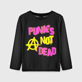 Детский лонгслив 3D с принтом Панк анархия в Петрозаводске, 100% полиэстер | длинные рукава, круглый вырез горловины, полуприлегающий силуэт
 | alternative | music | punk | punks not dead | rock | альтернатива | музыка | панк | панки не умерают | панкс нот дэд | рок