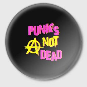 Значок с принтом Панк анархия в Петрозаводске,  металл | круглая форма, металлическая застежка в виде булавки | alternative | music | punk | punks not dead | rock | альтернатива | музыка | панк | панки не умерают | панкс нот дэд | рок