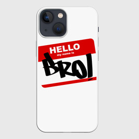 Чехол для iPhone 13 mini с принтом Bro в Петрозаводске,  |  | bro | brother | hello | myname | name | sticker | брат | братишка | братуха | братюня | бро | имя | привет | стикер