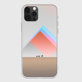 Чехол для iPhone 12 Pro Max с принтом Пустынный мираж в Петрозаводске, Силикон |  | Тематика изображения на принте: верблюды | глюк | караван | пирамиды | путник | треугольник | цветовой шум