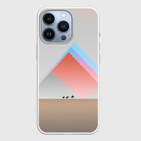 Чехол для iPhone 13 Pro с принтом Пустынный мираж в Петрозаводске,  |  | верблюды | глюк | караван | пирамиды | путник | треугольник | цветовой шум