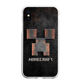 Чехол для iPhone XS Max матовый с принтом MINECRAFT TEXTURE IRON в Петрозаводске, Силикон | Область печати: задняя сторона чехла, без боковых панелей | creeper | game | minecraft | железо | игра | компьютерная | крипер | криппер | майн | майнкрафт | текстура