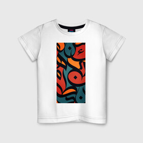 Детская футболка хлопок с принтом Arabic Rain в Петрозаводске, 100% хлопок | круглый вырез горловины, полуприлегающий силуэт, длина до линии бедер | арабский стиль | из арабских букв | разноцветный