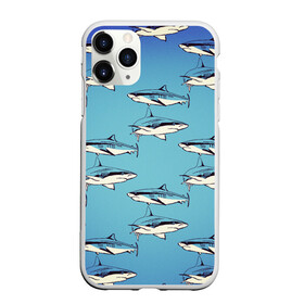 Чехол для iPhone 11 Pro матовый с принтом Акулы Паттерн в Петрозаводске, Силикон |  | shark | акулы | иллюстрация | морские жители | морские обитатели | паттерн | рисунок | рыбы