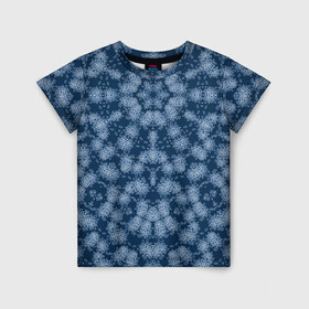 Детская футболка 3D с принтом Модный  абстрактный узор  в Петрозаводске, 100% гипоаллергенный полиэфир | прямой крой, круглый вырез горловины, длина до линии бедер, чуть спущенное плечо, ткань немного тянется | калейдоскоп | летний | модный | молодежный | пляжный рисунок | синий | современный | цветочный орнамент