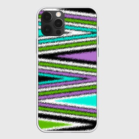 Чехол для iPhone 12 Pro Max с принтом Абстрактный асимметричный  в Петрозаводске, Силикон |  | асимметричный | бирюзовый молодежный | комбинированный | косые полосы | креативный | мужской | темный | фиолетовый | штрихи