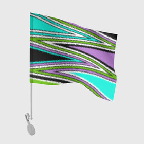 Флаг для автомобиля с принтом Абстрактный асимметричный  в Петрозаводске, 100% полиэстер | Размер: 30*21 см | Тематика изображения на принте: асимметричный | бирюзовый молодежный | комбинированный | косые полосы | креативный | мужской | темный | фиолетовый | штрихи