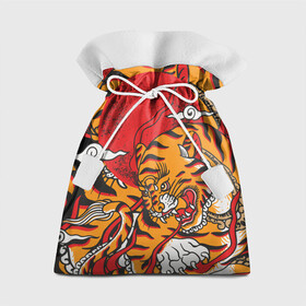 Подарочный 3D мешок с принтом Год тигра в Петрозаводске, 100% полиэстер | Размер: 29*39 см | год  тигра | дикий | звери | кошки | полосы | тигр | тигровые мотивы | хищник