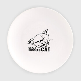 Тарелка с принтом Crazy russian cat в Петрозаводске, фарфор | диаметр - 210 мм
диаметр для нанесения принта - 120 мм | дикий | киска | кот | кошка | мурка | надпись | русский кот | сумасшедший