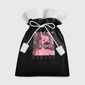 Подарочный 3D мешок с принтом Незуко Камадо в маске в Петрозаводске, 100% полиэстер | Размер: 29*39 см | Тематика изображения на принте: demon slayer | kamado | kimetsu no aiba | nezuko | камадо | клинок | недзуко | незуко | рассекающий демонов