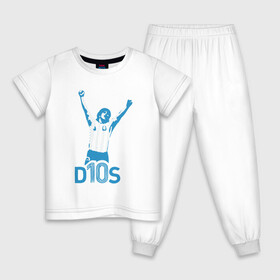 Детская пижама хлопок с принтом Maradona - Dios в Петрозаводске, 100% хлопок |  брюки и футболка прямого кроя, без карманов, на брюках мягкая резинка на поясе и по низу штанин
 | Тематика изображения на принте: argentina | diego | football | maradona | messi | аргентина | гол | диего | игрок | марадона | месси | мяч | рука бога | спорт | футбол | футболист | чемпион
