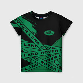 Детская футболка 3D с принтом Land Rover - Strokes (Tapes) в Петрозаводске, 100% гипоаллергенный полиэфир | прямой крой, круглый вырез горловины, длина до линии бедер, чуть спущенное плечо, ткань немного тянется | auto | defender | land | logo | moto | range | rover | symbol | авто | автомобиль | гонки | дефендер | знак | краска | ленд | ленты | лого | логотип | логотипы | лэнд | марка | машина | мото | полосы | ровер | рэндж | символ | символы