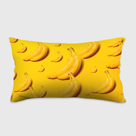 Подушка 3D антистресс с принтом Банановый рай в Петрозаводске, наволочка — 100% полиэстер, наполнитель — вспененный полистирол | состоит из подушки и наволочки на молнии | банановый | бананы | желтый | кожура | фрукты