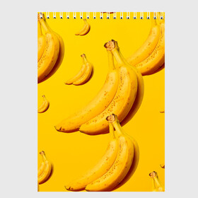 Скетчбук с принтом Банановый рай в Петрозаводске, 100% бумага
 | 48 листов, плотность листов — 100 г/м2, плотность картонной обложки — 250 г/м2. Листы скреплены сверху удобной пружинной спиралью | банановый | бананы | желтый | кожура | фрукты