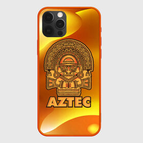 Чехол для iPhone 12 Pro с принтом Aztec Ацтеки в Петрозаводске, силикон | область печати: задняя сторона чехла, без боковых панелей | ацтеки | ацтекская империя | индеец | индейцы | символ | фигурка