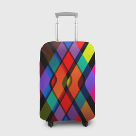 Чехол для чемодана 3D с принтом Симметрия красок в Петрозаводске, 86% полиэфир, 14% спандекс | двустороннее нанесение принта, прорези для ручек и колес | арт | красочность | прямоугольник | симметрия | цвета