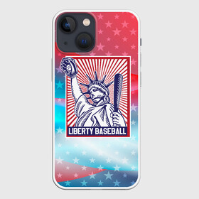 Чехол для iPhone 13 mini с принтом Бейсбол Liberty city в Петрозаводске,  |  | Тематика изображения на принте: baseball | liberty | usa | бейсбол | либерти | либерти ситти