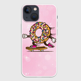 Чехол для iPhone 13 mini с принтом Пончик на скейте в Петрозаводске,  |  | donkey | sport | пончик | скейт | скорость | сладость