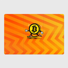 Магнитный плакат 3Х2 с принтом Биткоин на скейте в Петрозаводске, Полимерный материал с магнитным слоем | 6 деталей размером 9*9 см | bitcoin | альткоин | битки | биткоин | биток | крипта | криптовалюта | монета | сатоши