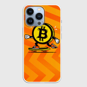 Чехол для iPhone 13 Pro с принтом Биткоин на скейте в Петрозаводске,  |  | bitcoin | альткоин | битки | биткоин | биток | крипта | криптовалюта | монета | сатоши
