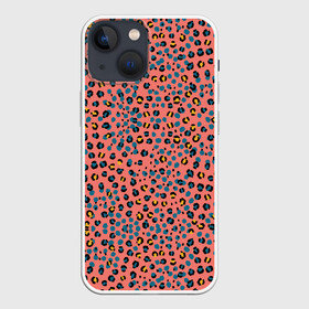 Чехол для iPhone 13 mini с принтом Леопардовый принт на розовом в Петрозаводске,  |  | Тематика изображения на принте: абстракция | африканский | леопардовые пятна | леопардовый принт | розовый | сафари