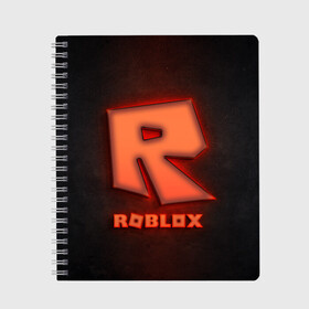 Тетрадь с принтом ROBLOX NEON RED в Петрозаводске, 100% бумага | 48 листов, плотность листов — 60 г/м2, плотность картонной обложки — 250 г/м2. Листы скреплены сбоку удобной пружинной спиралью. Уголки страниц и обложки скругленные. Цвет линий — светло-серый
 | Тематика изображения на принте: neon | roblox | игра | компьютерная игра | логотип | неон | онлайн | онлайн игра | роблакс | роблокс