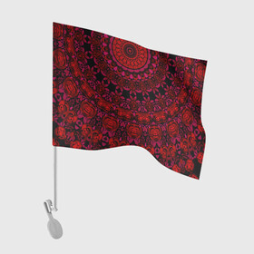 Флаг для автомобиля с принтом Акварельный калейдоскоп в Петрозаводске, 100% полиэстер | Размер: 30*21 см | женский | калейдоскоп | красный | модный | цветочный узор | черный | этнический