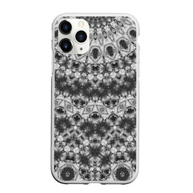 Чехол для iPhone 11 Pro Max матовый с принтом Черно белый круглый узор  в Петрозаводске, Силикон |  | калейдоскоп | мозаика | орнамент | серый | темный | черно белый | этнический