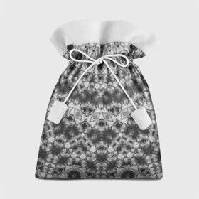 Подарочный 3D мешок с принтом Черно белый круглый узор  в Петрозаводске, 100% полиэстер | Размер: 29*39 см | калейдоскоп | мозаика | орнамент | серый | темный | черно белый | этнический
