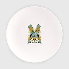 Тарелка с принтом Безумный кролик в Петрозаводске, фарфор | диаметр - 210 мм
диаметр для нанесения принта - 120 мм | rabbit | безумие | животное | заяц | зверь | крол | кролик | трус