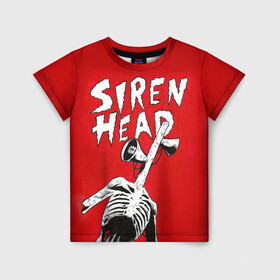 Детская футболка 3D с принтом Red Siren Head в Петрозаводске, 100% гипоаллергенный полиэфир | прямой крой, круглый вырез горловины, длина до линии бедер, чуть спущенное плечо, ткань немного тянется | games | monster | siren head | игры | лес | монстр | сирена | сиреноголовый | страшилка | ужастик | хоррор