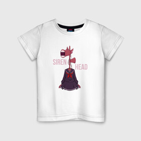 Детская футболка хлопок с принтом Girl Siren Head в Петрозаводске, 100% хлопок | круглый вырез горловины, полуприлегающий силуэт, длина до линии бедер | games | monster | siren head | игры | лес | монстр | сирена | сиреноголовый | страшилка | ужастик | хоррор
