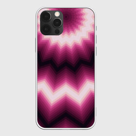Чехол для iPhone 12 Pro Max с принтом Черно-пурпурный калейдоскоп в Петрозаводске, Силикон |  | абстрактный | бордовый | геометрический | зигзаг | калейдоскоп | модный | орнамент | современный | черный