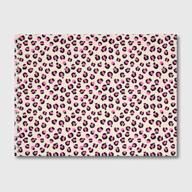 Альбом для рисования с принтом Леопардовый принт розовый в Петрозаводске, 100% бумага
 | матовая бумага, плотность 200 мг. | бежевый | леопард | леопардовый принт | молочный цвет | пятнистый | розовый