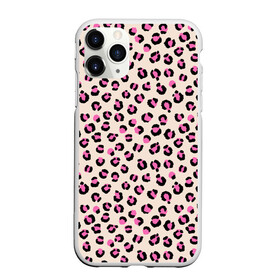 Чехол для iPhone 11 Pro матовый с принтом Леопардовый принт розовый в Петрозаводске, Силикон |  | бежевый | леопард | леопардовый принт | молочный цвет | пятнистый | розовый