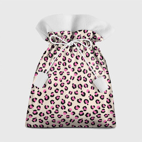Подарочный 3D мешок с принтом Леопардовый принт розовый в Петрозаводске, 100% полиэстер | Размер: 29*39 см | Тематика изображения на принте: бежевый | леопард | леопардовый принт | молочный цвет | пятнистый | розовый