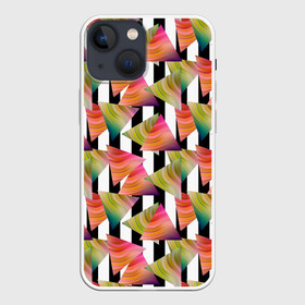 Чехол для iPhone 13 mini с принтом Абстрактный полосатый узор в Петрозаводске,  |  | абстрактный | геометрические фигуры | молодежный | полосатый | радужный | черные полосы