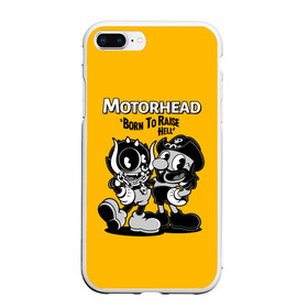 Чехол для iPhone 7Plus/8 Plus матовый с принтом Motorhead x Cuphead в Петрозаводске, Силикон | Область печати: задняя сторона чехла, без боковых панелей | Тематика изображения на принте: alternative | cuphead | metall | motorhead | music | rock | альтернатива | капхэд | лемми | металл | моторхед | моторхэд | музыка | рок