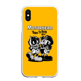 Чехол для iPhone XS Max матовый с принтом Motorhead x Cuphead в Петрозаводске, Силикон | Область печати: задняя сторона чехла, без боковых панелей | alternative | cuphead | metall | motorhead | music | rock | альтернатива | капхэд | лемми | металл | моторхед | моторхэд | музыка | рок