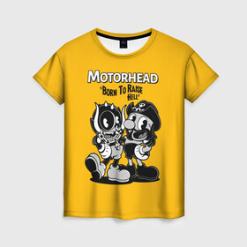 Женская футболка 3D с принтом Motorhead x Cuphead в Петрозаводске, 100% полиэфир ( синтетическое хлопкоподобное полотно) | прямой крой, круглый вырез горловины, длина до линии бедер | Тематика изображения на принте: alternative | cuphead | metall | motorhead | music | rock | альтернатива | капхэд | лемми | металл | моторхед | моторхэд | музыка | рок