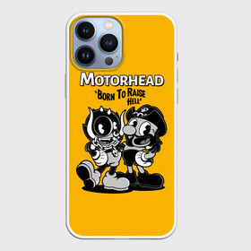 Чехол для iPhone 13 Pro Max с принтом Motorhead x Cuphead в Петрозаводске,  |  | Тематика изображения на принте: alternative | cuphead | metall | motorhead | music | rock | альтернатива | капхэд | лемми | металл | моторхед | моторхэд | музыка | рок