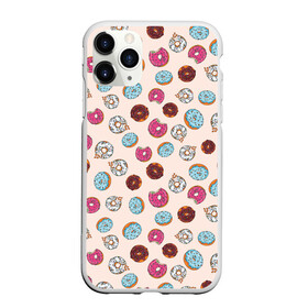 Чехол для iPhone 11 Pro матовый с принтом Пончики донаты паттерн в Петрозаводске, Силикон |  | десерт | донаты | еда | паттерн | пончики | розовый | сладкое | шоколадный
