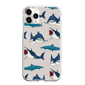 Чехол для iPhone 11 Pro матовый с принтом Кровожадные акулы паттерн в Петрозаводске, Силикон |  | shark | акулы | кровожадные акулы | морские обитатели | опасный | паттерн | синий