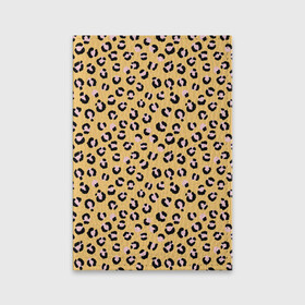 Обложка для паспорта матовая кожа с принтом Желтый леопардовый принт в Петрозаводске, натуральная матовая кожа | размер 19,3 х 13,7 см; прозрачные пластиковые крепления | Тематика изображения на принте: желтый | леопардовый принт | паттерн | пятна | пятнистый | розовый | текстура